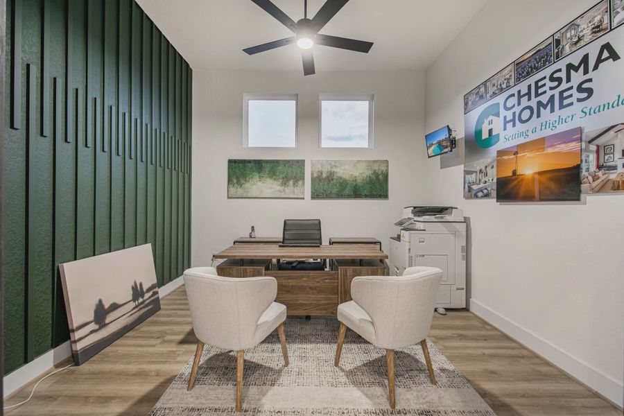 Furnished interior in a model home at Mesa Western in Cibolo (Image 9).
