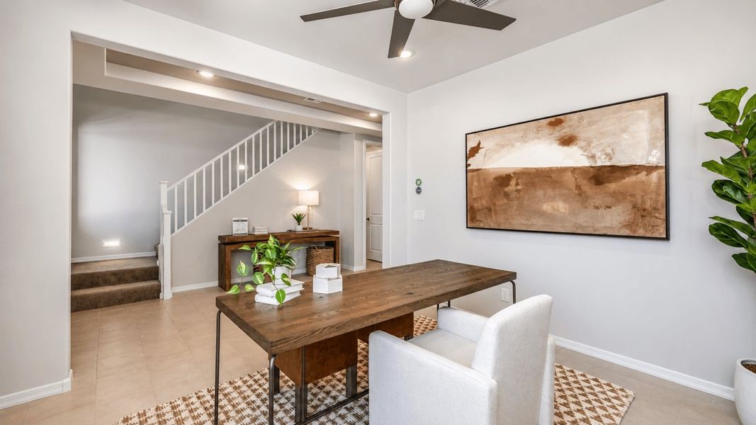 Furnished interior in a model home at The Grove at El Cidro in Goodyear (Image 18). Furnished interior in a model home at The Grove at El Cidro in Goodyear (Image 18).