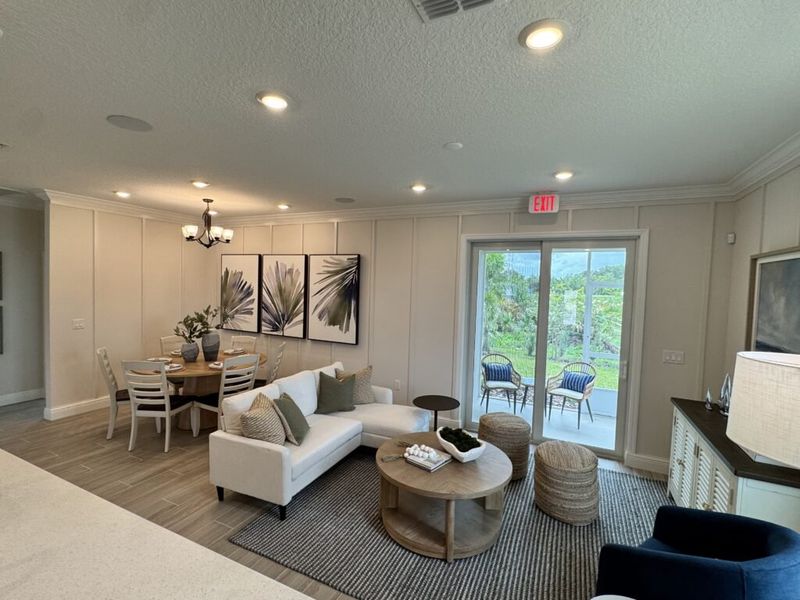 Furnished interior in a model home at Huntington Park in Titusville (Image 6). Furnished interior in a model home at Huntington Park in Titusville (Image 6).