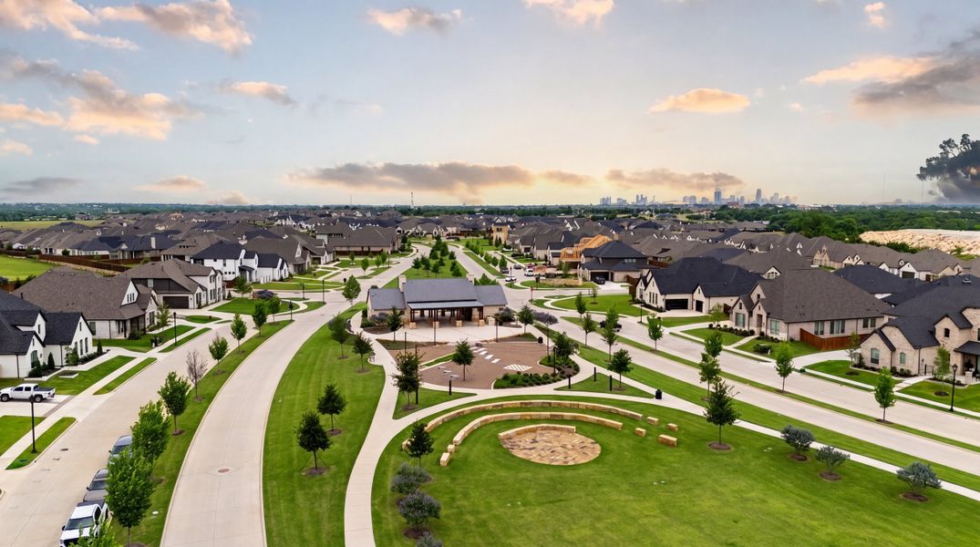 Aerial view of the Bridgewater community in Midlothian, TX, showing layout and nearby surroundings (Image 10).