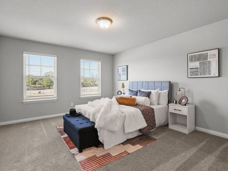 Furnished interior in a model home at Buffalo Way Villas in Houston (Image 7).