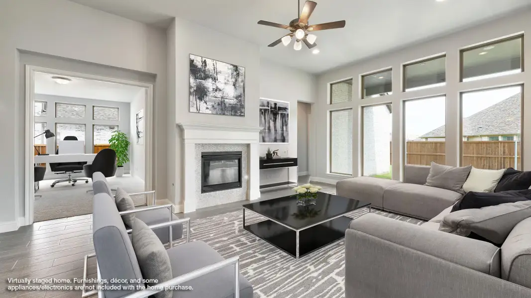 Furnished interior in a model home at Flat Creek 60' in Castroville (Image 4).