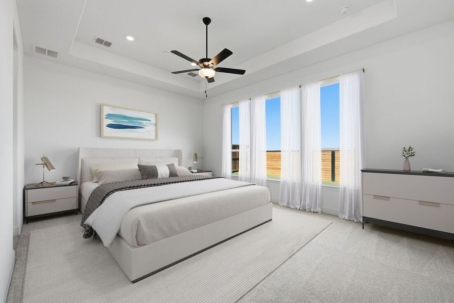 Furnished interior in a model home at The Ridge at Northlake 70s in Northlake (Image 43).