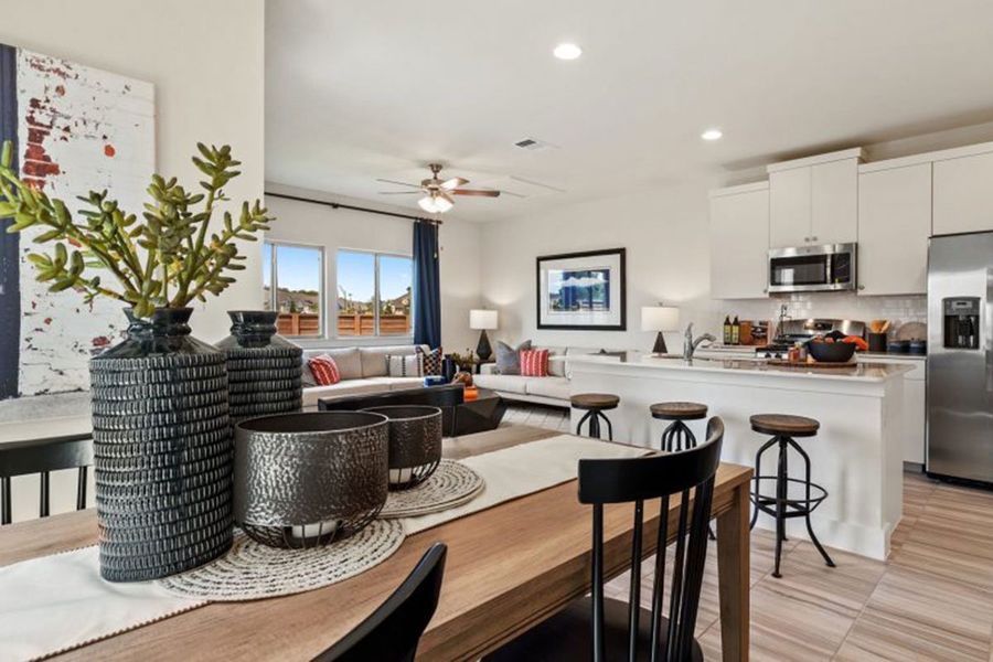 Furnished interior in a model home at Saddle Creek Twinhomes in Georgetown (Image 9).