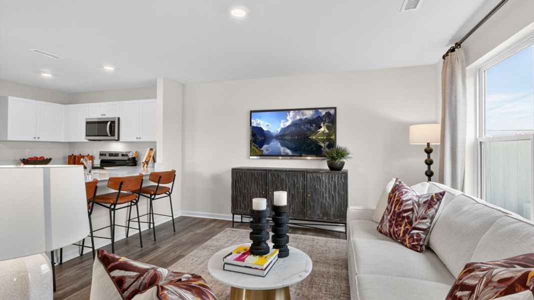 Furnished interior in a model home at The Townes at Belle Grove in Wendell (Image 11).