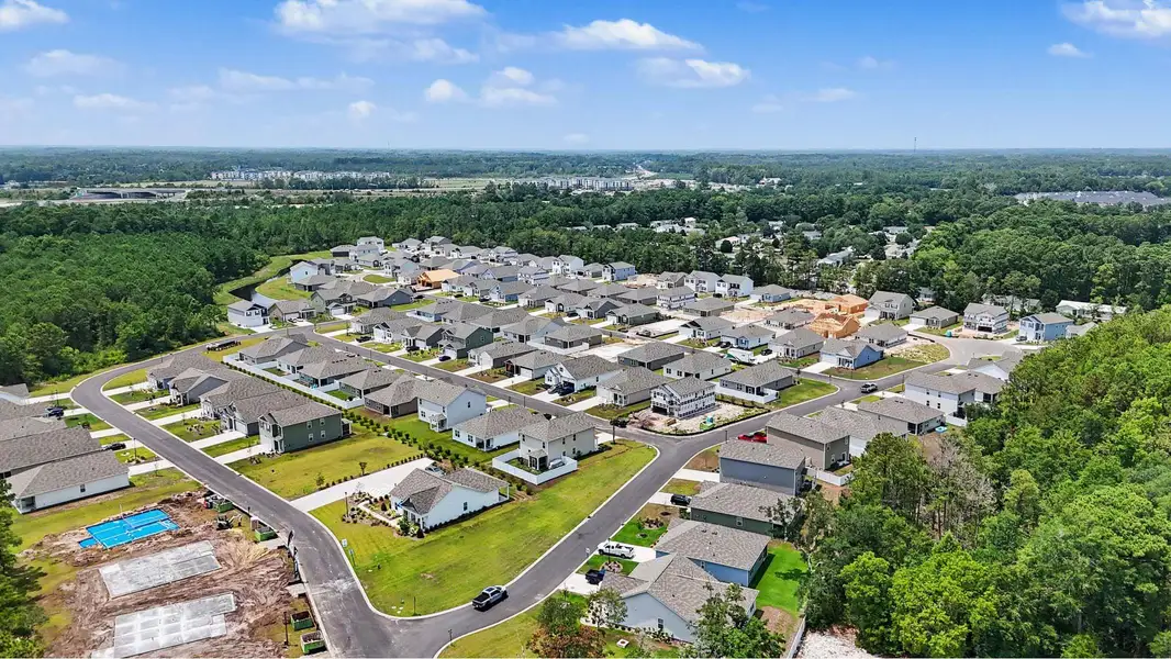 Aerial view of the Sandridge Park community in Little River, SC, showing layout and nearby surroundings (Image 1). Aerial view of the Sandridge Park community in Little River, SC, showing layout and nearby surroundings (Image 1).