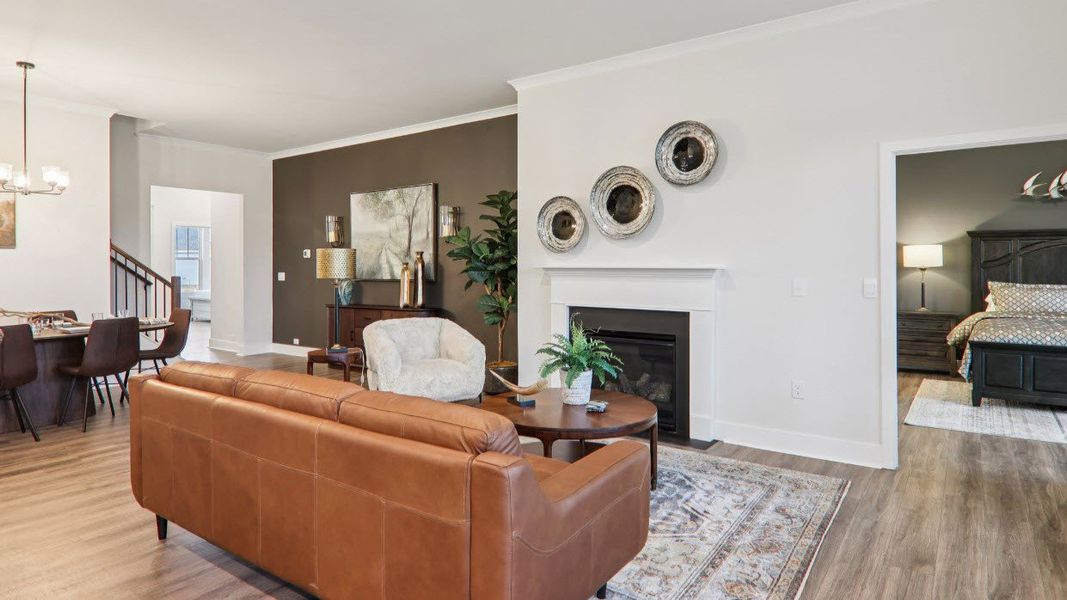 Furnished interior in a model home at Reserve at Tap Root Farms in Fletcher (Image 6).