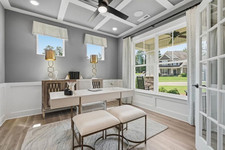 Furnished interior in a model home at Rock Creek in Denver (Image 35).