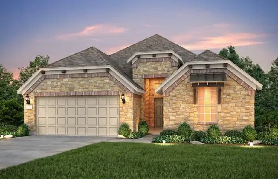 Front exterior of a home in the The Overlook at Creekside community, located in New Braunfels, TX (Image 5).