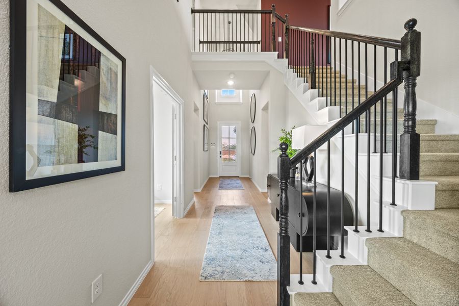 Furnished interior in a model home at El Dorado in Granbury (Image 29).