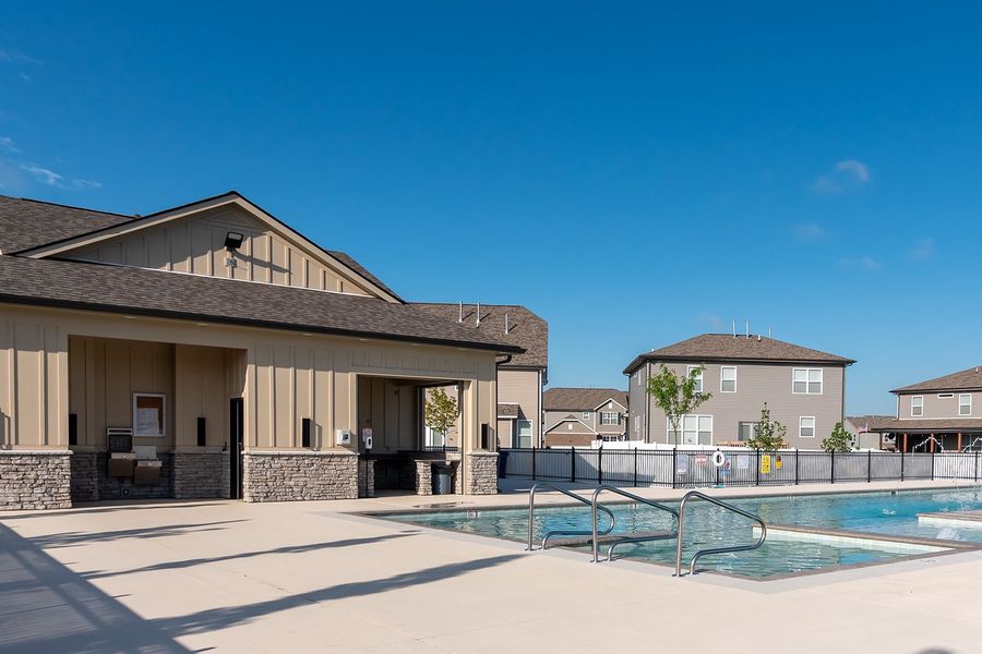 A building with a pool. A building with a pool.