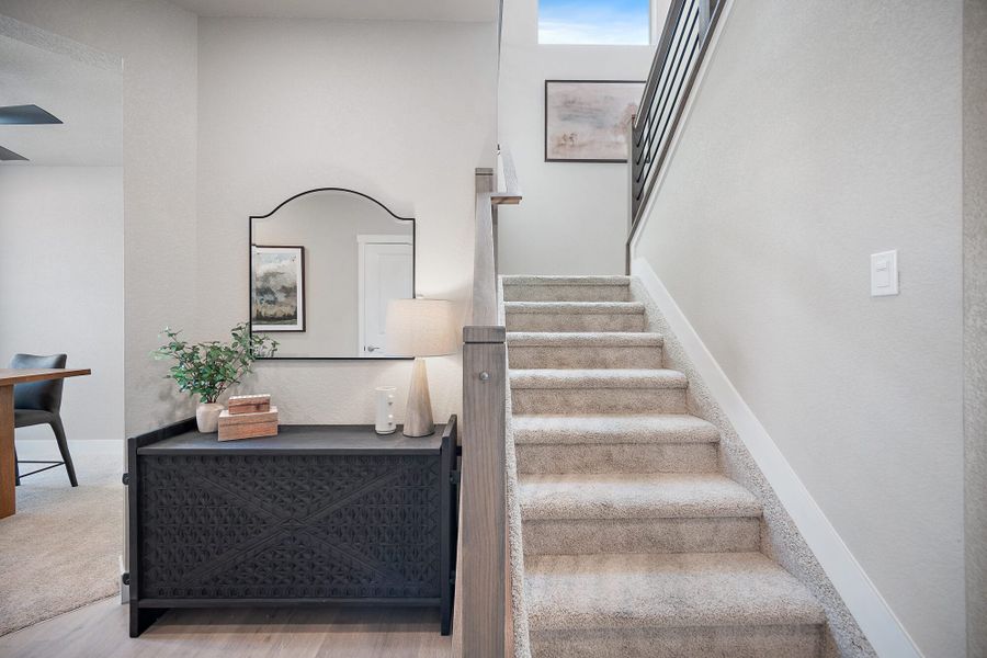 Furnished interior in a model home at Trails at Aspen Ridge-3 in Colorado Springs (Image 4). Furnished interior in a model home at Trails at Aspen Ridge-3 in Colorado Springs (Image 4).