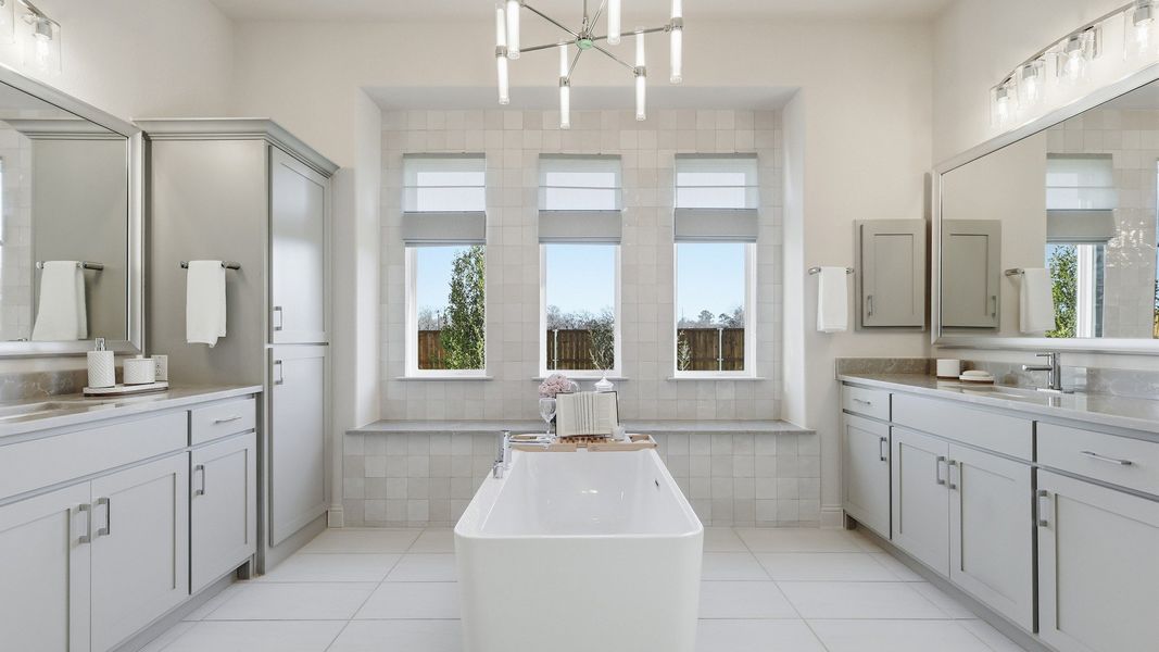 Furnished interior in a model home at Lakeshore Bluffs in Shady Shores (Image 27).