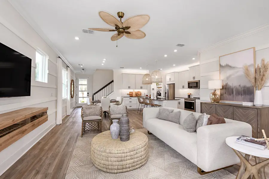 Furnished interior in a model home at Bloomingdale Townes in Brandon (Image 7). Furnished interior in a model home at Bloomingdale Townes in Brandon (Image 7).