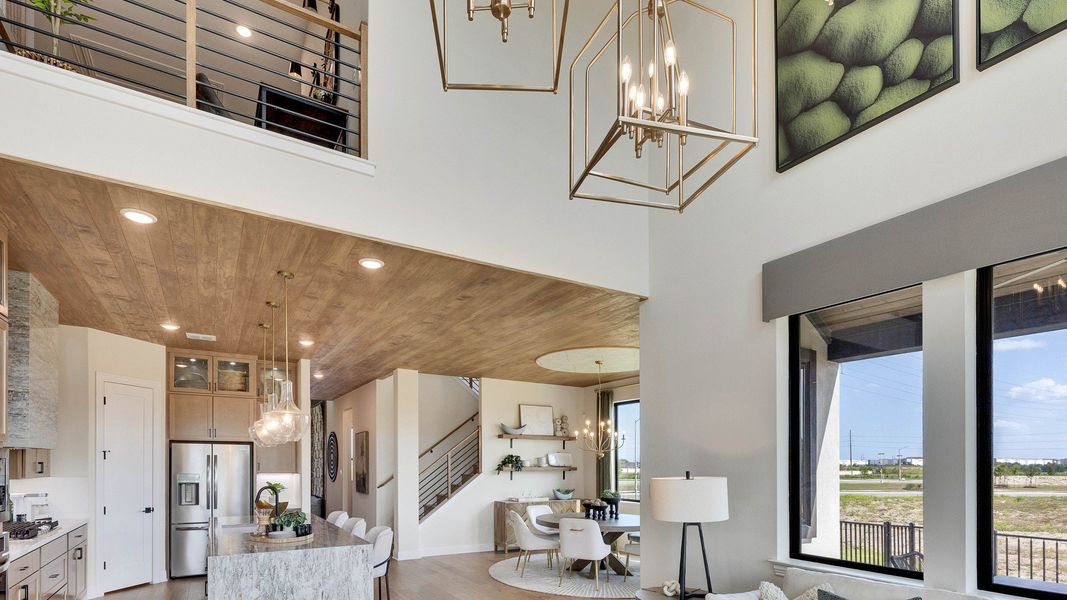 Experience opulence with soaring ceilings, exquisite chandeliers, and expansive windows at Lakeside Meadows. Experience opulence with soaring ceilings, exquisite chandeliers, and expansive windows at Lakeside Meadows.