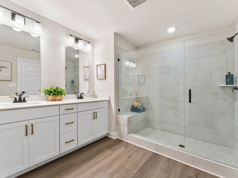 Furnished interior in a model home at Hemingway - Highland Series in Cumming (Image 24).