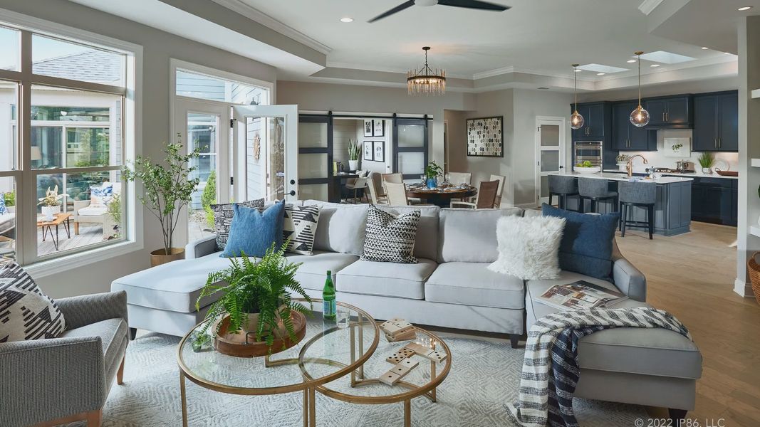 Furnished interior in a model home at The Courtyards at Hodges Farm in Charlotte (Image 5).