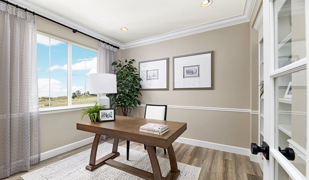 Furnished interior in a model home at Banning Lewis Ranch in Colorado Springs (Image 34).