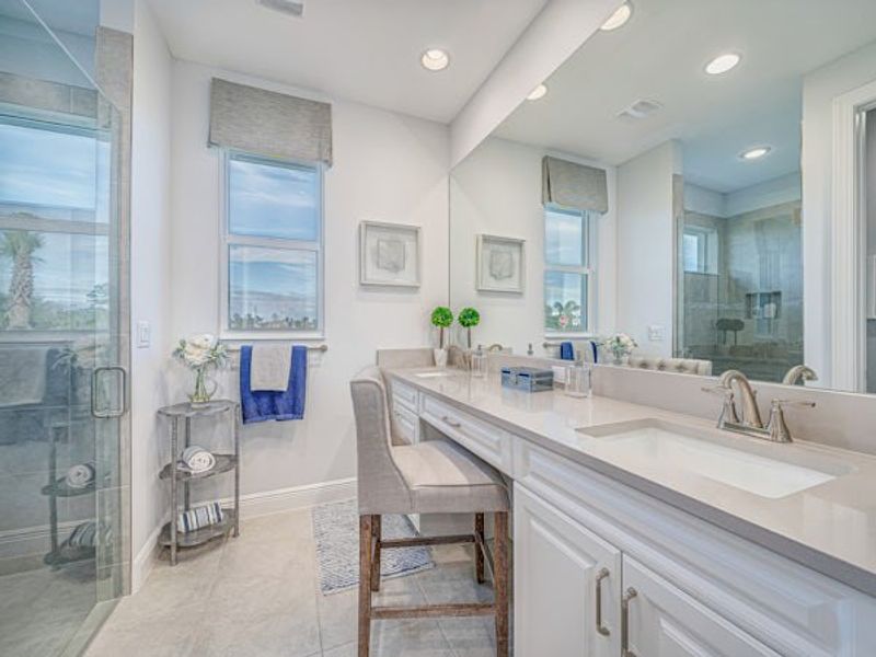 Furnished interior in a model home at High Pointe in Vero Beach (Image 69).