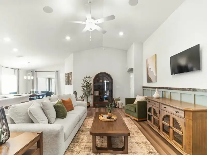 Every home is designed with a sunny, open living area - Raychel home plan Every home is designed with a sunny, open living area - Raychel home plan