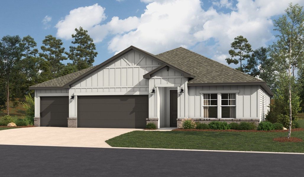 Front exterior of a home in the Hickory Ridge Estates community, located in Elmendorf, TX (Image 20). Front exterior of a home in the Hickory Ridge Estates community, located in Elmendorf, TX (Image 20).