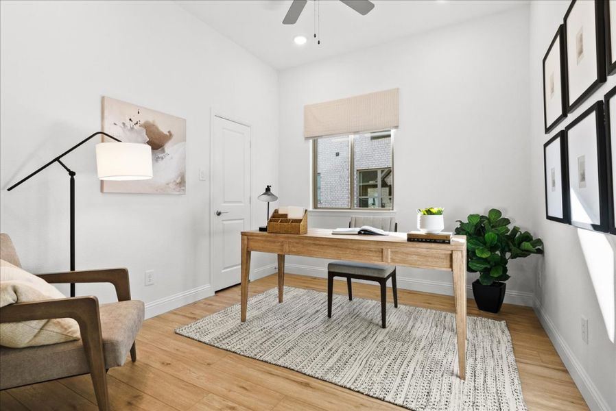 Furnished interior in a model home at Creekview Meadows in Pilot Point (Image 25).