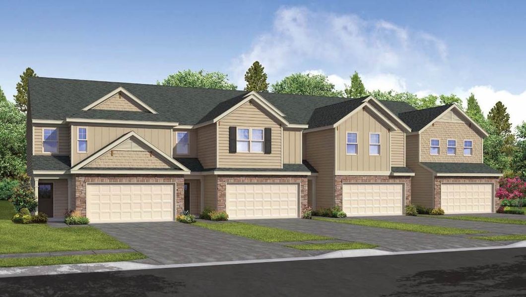 Front exterior of a home in the The Meadows at Kinsley community, located in Jamestown, NC (Image 1).