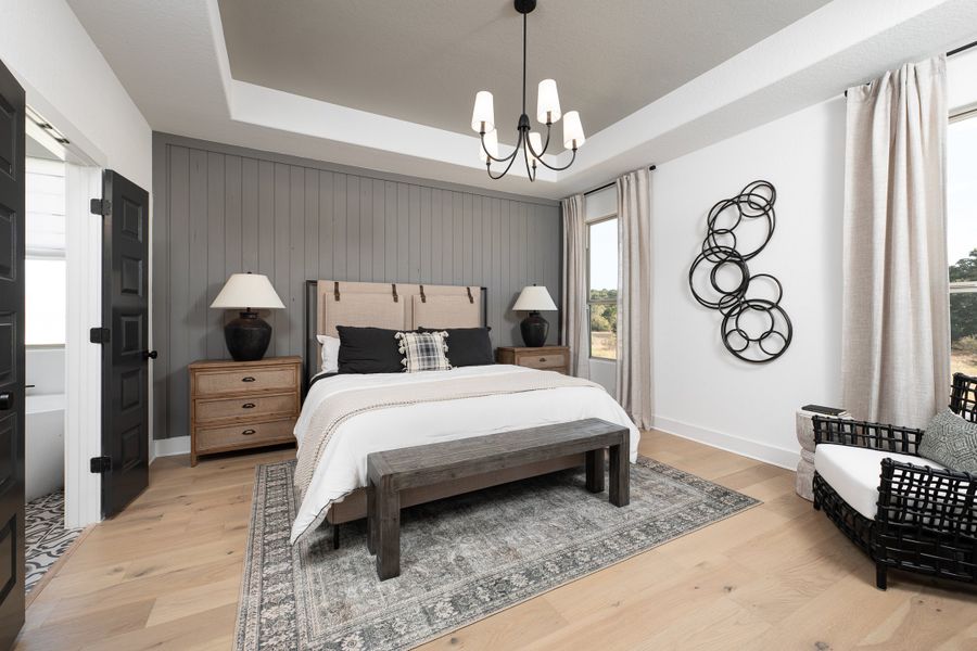 Furnished interior in a model home at Megan's Landing 50's in Castroville (Image 7).