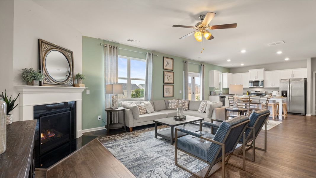 Furnished interior in a model home at Highland Hills in Graniteville (Image 13).
