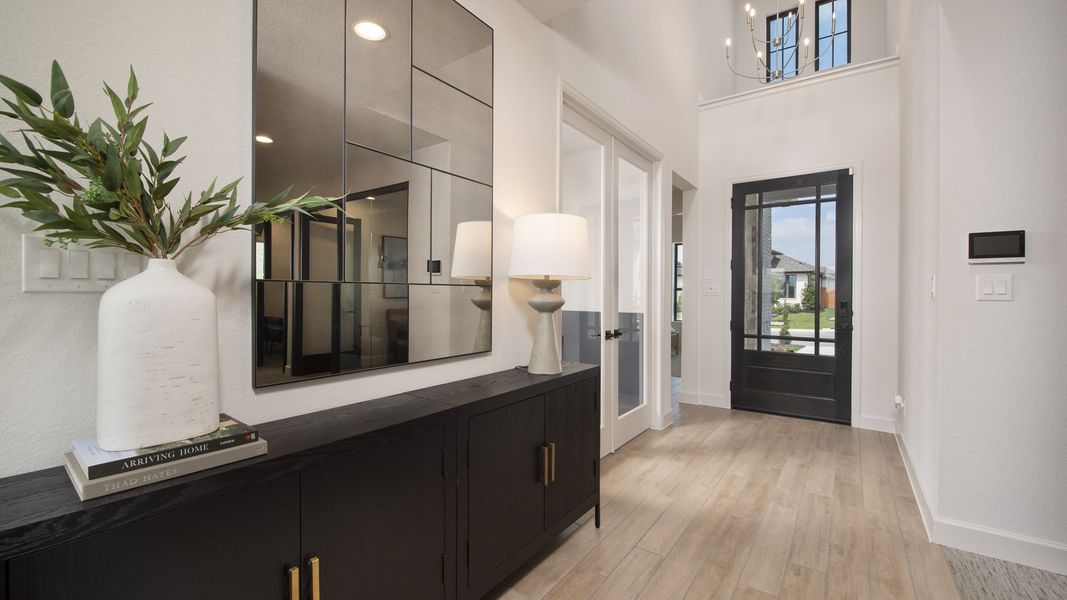 Furnished interior in a model home at Lariat 50' in Liberty Hill (Image 20).
