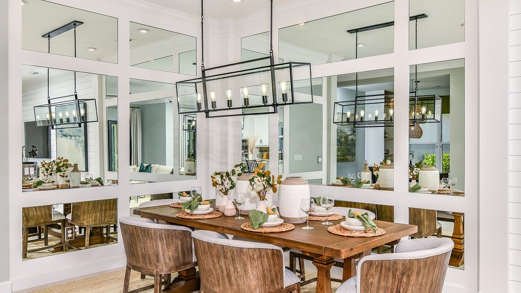 Furnished interior in a model home at Esplanade by the Islands in Naples (Image 44).