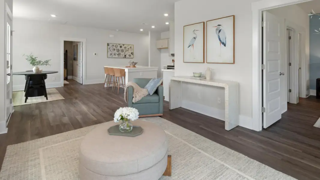 Furnished interior in a model home at The Retreat at Indigo Preserve Townhomes in Leland (Image 26).
