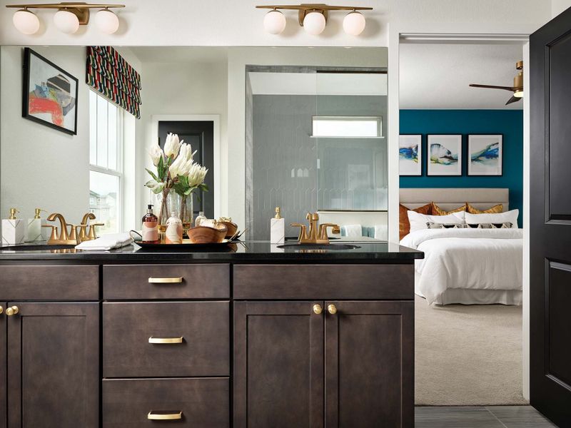 Furnished interior in a model home at Revel Crossing at Wolf Ranch – The Outlook Collection in Colorado Springs (Image 9).