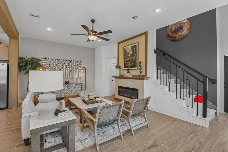 Furnished interior in a model home at Meridiana Chateau in Iowa Colony (Image 3).