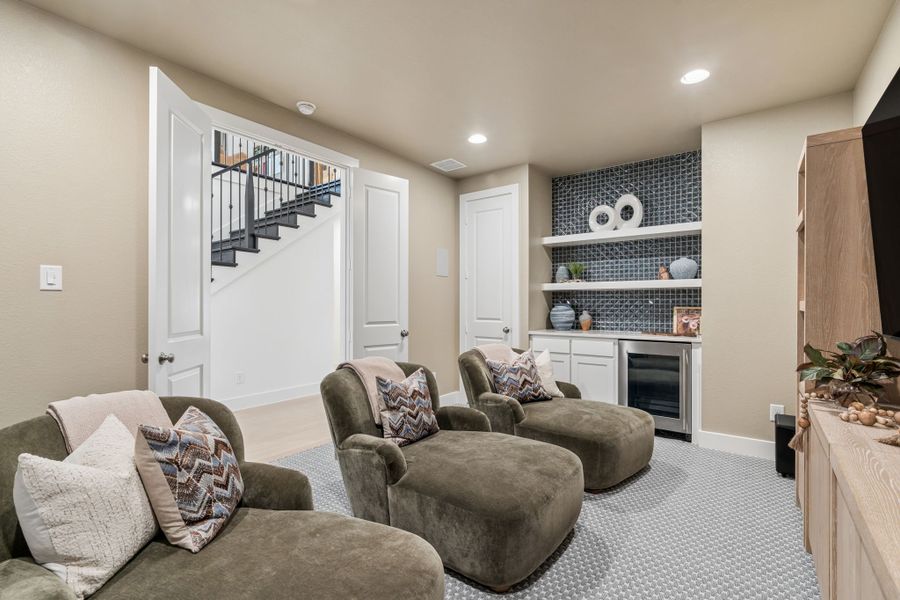 Furnished interior in a model home at Landmark in Denton (Image 29).