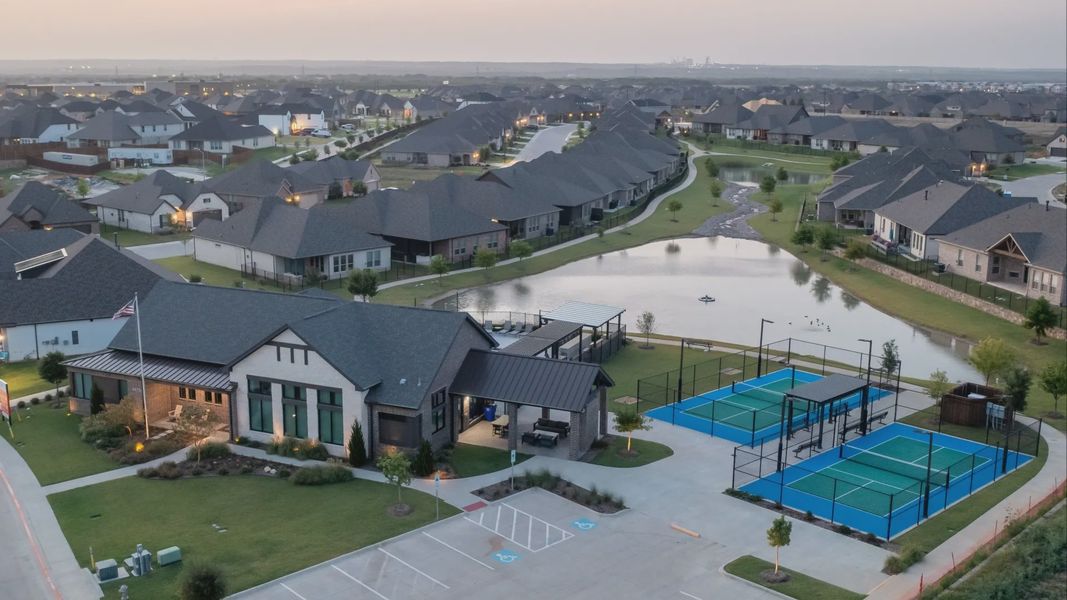 Aerial view of the Ladera at the Reserve at Mansfield community in Mansfield, TX, showing layout and nearby surroundings (Image 1). Aerial view of the Ladera at the Reserve at Mansfield community in Mansfield, TX, showing layout and nearby surroundings (Image 1).