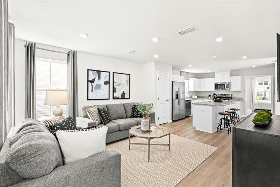 Cozy 2-3 bedroom cottages with bright open layouts, up to 1,326 sq. ft.