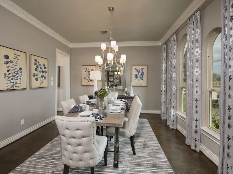 Furnished interior in a model home at Lakes Of Cane Island 80' in Katy (Image 10).