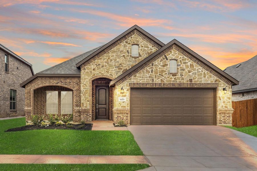 Elevation C with Stone | Concept 1849 at Hulen Trails in Fort Worth, TX by Landsea Homes