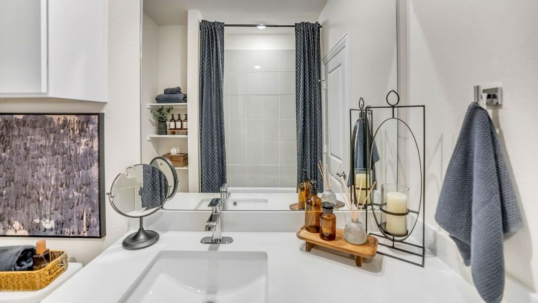 Furnished interior in a model home at The Avenue in Allen (Image 25).