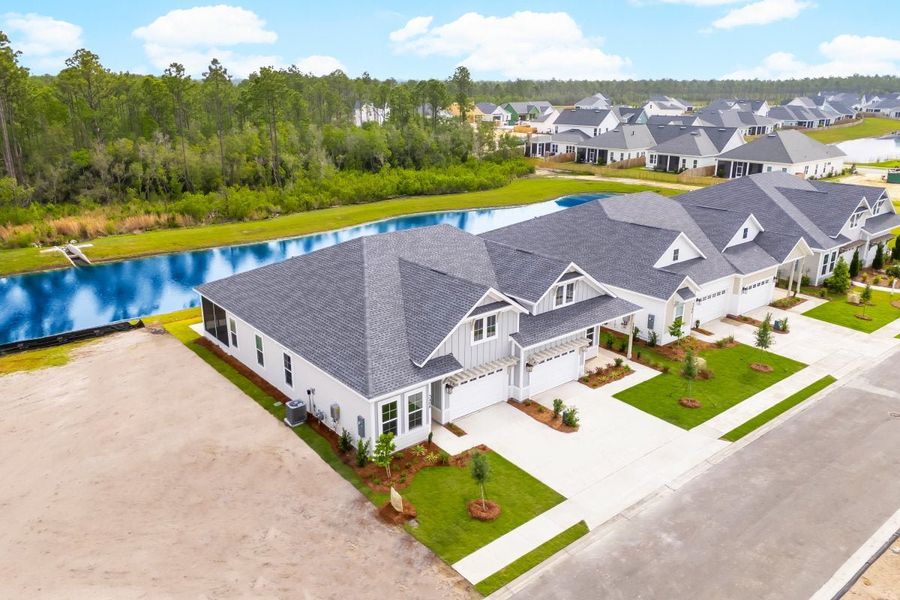 Aerial view of the The Villas at Longleaf Park, a Watersound Origins® community community in Inlet Beach, FL, showing layout and nearby surroundings (Image 15).
