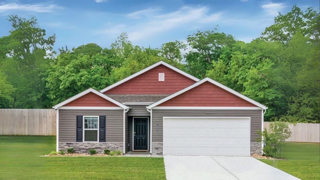 Front exterior of a home in the Johnson Farms community, located in Greeneville, TN (Image 1).