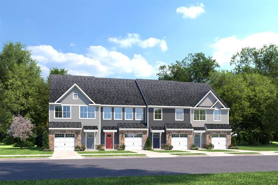 Front exterior of a home in the Bethel Townes community, located in Mauldin, SC (Image 1).