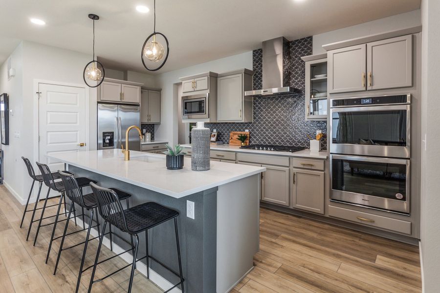 Furnished interior in a model home at Trailside in Timnath (Image 29).
