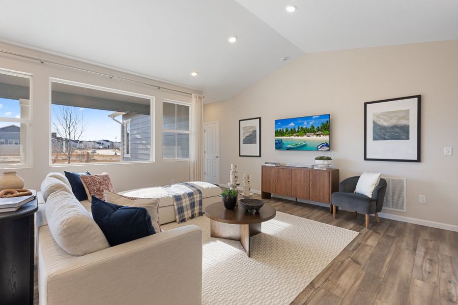 Furnished interior in a model home at The Aurora Highlands in Aurora (Image 9).