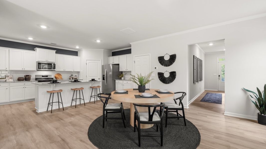 Furnished interior in a model home at Sheffield Highlands in Dallas (Image 20).