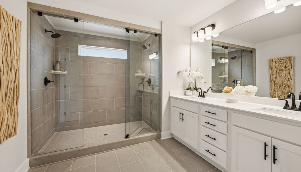 Furnished interior in a model home at Millstone at Mundy Mill in Gainesville (Image 28).