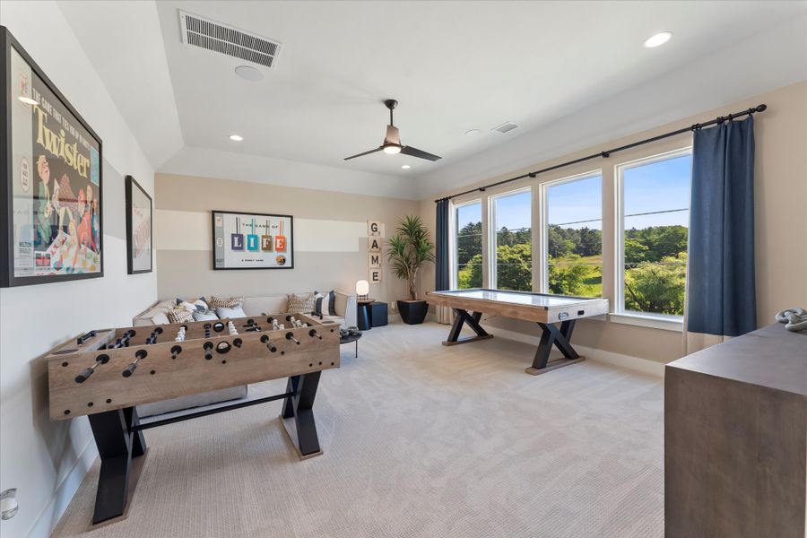 Furnished interior in a model home at Estates at Rockhill in Frisco (Image 22).