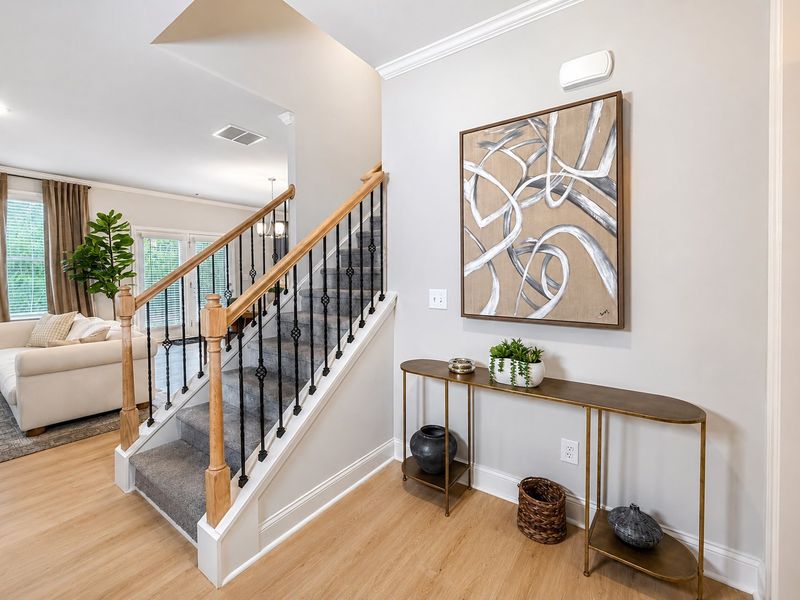 Furnished interior in a model home at Stratford Square in Lawrenceville (Image 3). Furnished interior in a model home at Stratford Square in Lawrenceville (Image 3).