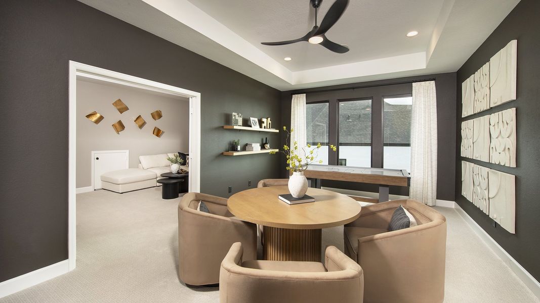 Furnished interior in a model home at Cane Island 60' in Katy (Image 17). Furnished interior in a model home at Cane Island 60' in Katy (Image 17).